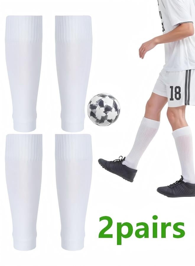 2 Pairs Football Sock Youth Soccer Socks, White Team Leg Sock Football Socks for Footballs Games Beginner Adult Youth Kids - Image 1
